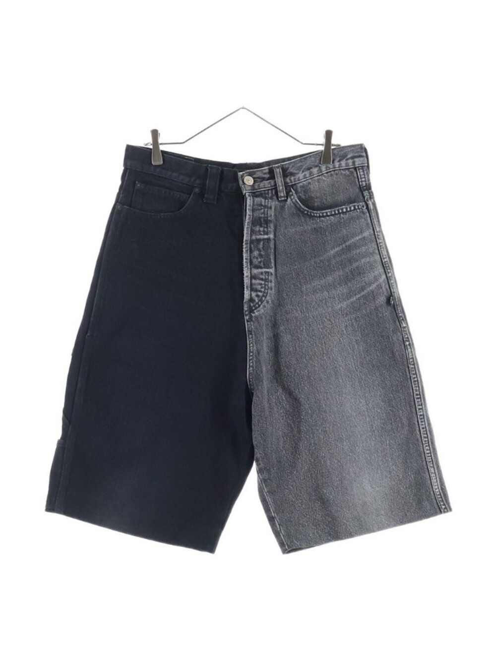 Balenciaga Black&grey Denim Shorts Bicolor Gray